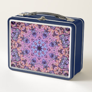 Alien Violetter Psychedelischer Kaleidoskop-Mandal Metall Brotdose