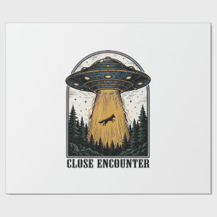 Alien-Wald-Entführung Vintage-UFO-Gravur Geschenkpapier