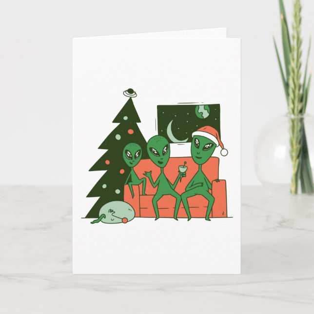 Alien Weihnachten Karte (Vorderseite)