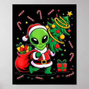 Alien-Weihnachtsbaumlichter Weihnachten Lustiger A Poster