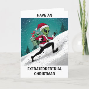 Alien-Weihnachtsmann-Weihnachten Feiertagskarte