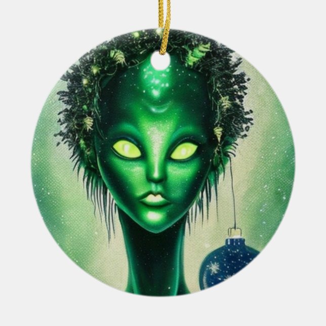 Alien Weihnachtsschmuck (Vorne)