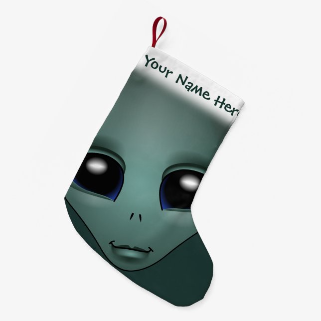 Alien-WeihnachtsStrumpf-kundenspezifischer Kleiner Weihnachtsstrumpf (Vorderansicht (hängend))