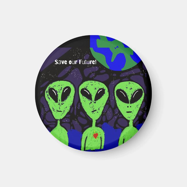 Alien Weltraum Erde UFO Martian Magnet (Vorne)