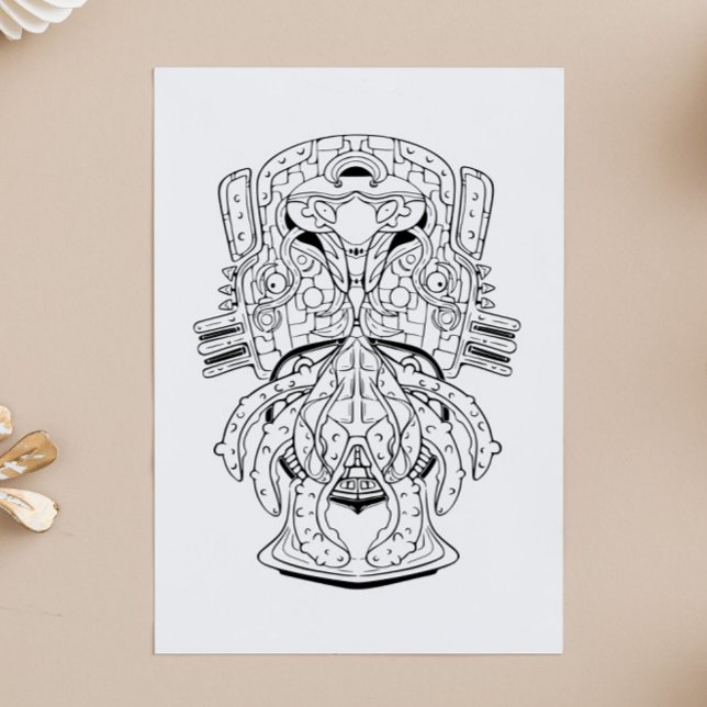 Alien: Weltraumschildkrötenkolorierseite für Kinde Poster (Von Creator hochgeladen)