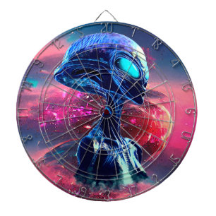 Alien Wisdom Psychedelic Scifi Art Dartscheibe