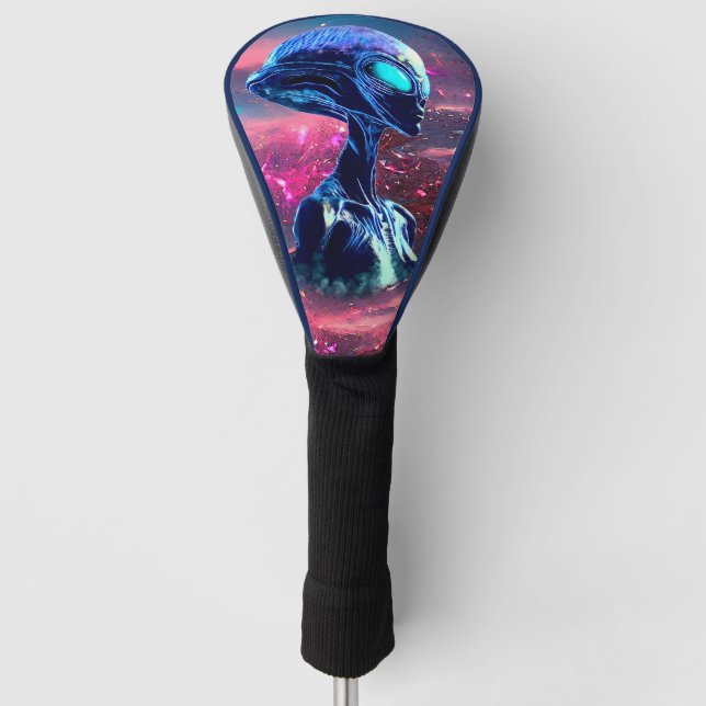 Alien Wisdom Psychedelic Scifi Art Golf Headcover (Vorderseite)