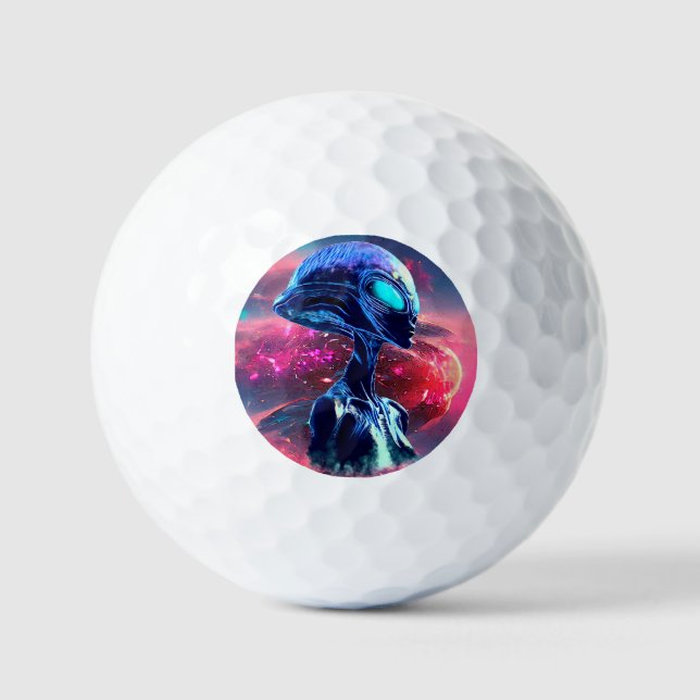 Alien Wisdom Psychedelic Scifi Art Golfball (Vorderseite)