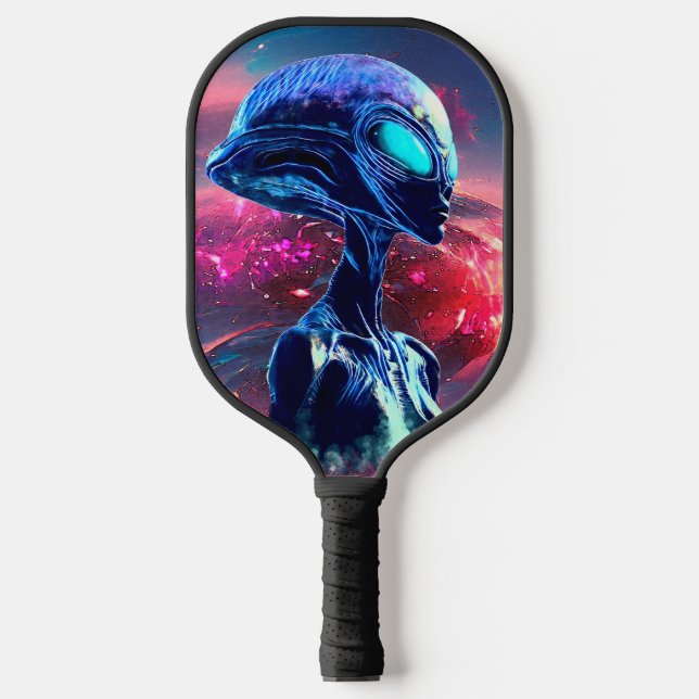 Alien Wisdom Psychedelic Scifi Art Pickleball Schläger (Vorderseite)