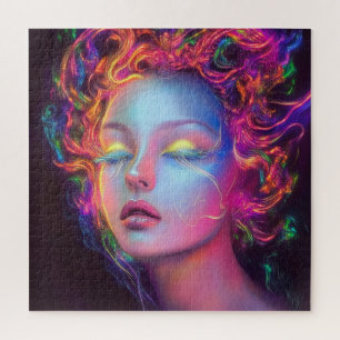 Alien Woman mit kosmischem Haar