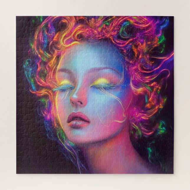 Alien Woman mit kosmischem Haar (Vertikal)