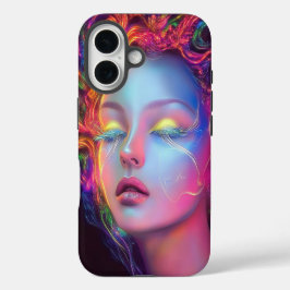 Alien Woman mit kosmischem Haar iPhone 16 Hülle