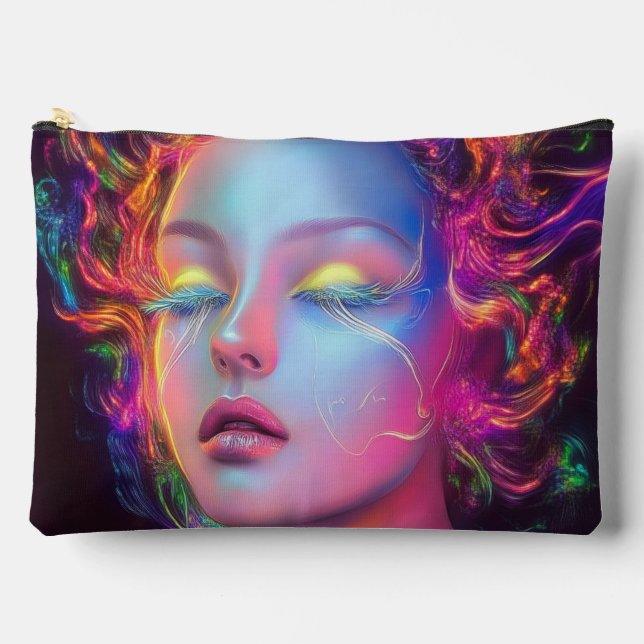 Alien Woman mit kosmischem Haar Zubehörtasche (Vorderseite)