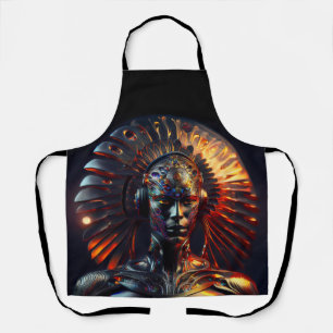 Alien Woman mit Metallheizung Schürze