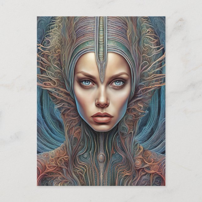 Alien Woman Postkarte (Vorderseite)