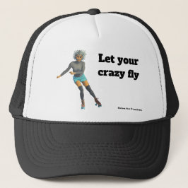 Alien Woman Roller Skaten Fantasy Art Hat Truckerkappe