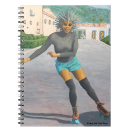 Alien Woman Roller Skaten Fantasy Art Notebook Notizblock