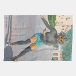 Alien Woman Roller Skaten Fantasy Kitchtuch Geschirrtuch