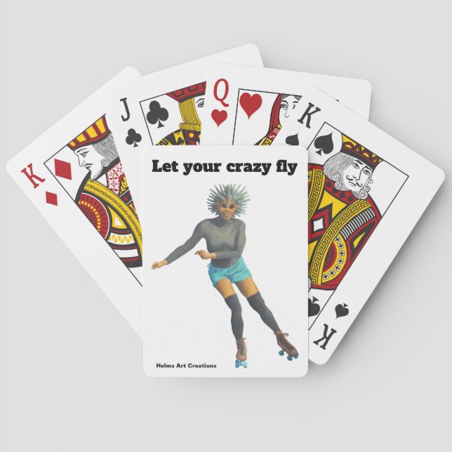 Alien Woman Roller Skater Fantasy Art Cards Spielkarten (Rückseite)