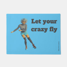 Alien Woman Roller Skater Fantasy Art Door Mat Fußmatte