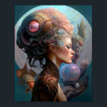 Alien Woman Surreal Science Fiction Art Poster<br><div class="desc">Fantasy, Sci-fi & Horror Art von The Lunarium.</div>