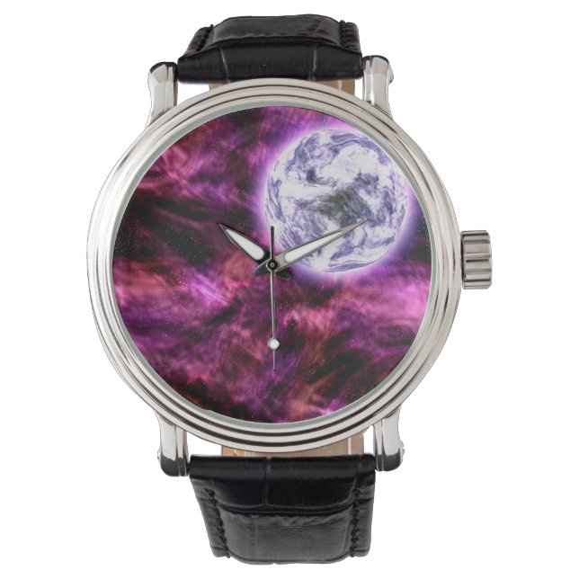 Alien World Outer Space Wild Planet Armbanduhr (Vorderseite)