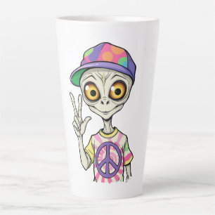 Alien zeigt das Hand Peace Zeichen 1 Milchtasse