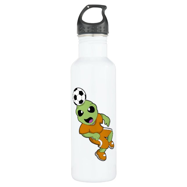 Alien zum Fußball Edelstahlflasche (Vorderseite)