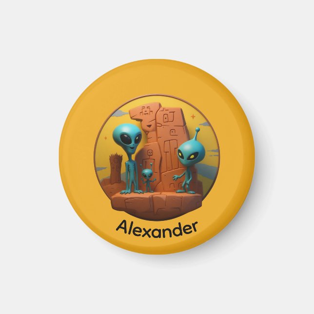 Aliene Familie Magnet (Vorne)
