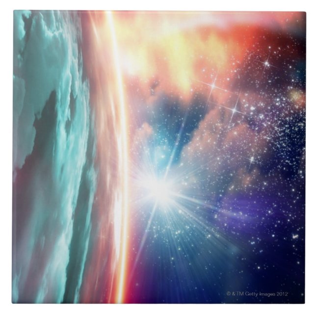 Alienplanet, Computergrafik Fliese (Vorderseite)