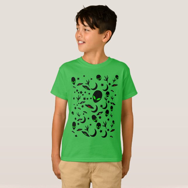 Aliens and Flying Saucers T-Shirt (Vorne ganz)