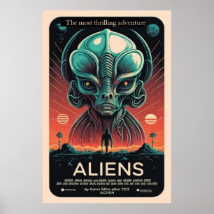 Aliens enthousiastes poster vintage