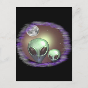 Aliens Graue Postkarte
