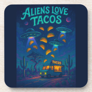 Aliens lieben Tacos Getränkeuntersetzer