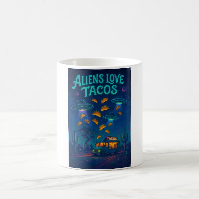 Aliens lieben Tacos Kaffeetasse (Mittel)