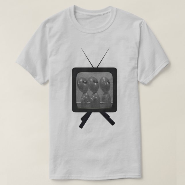Aliens on TV T-shirt (Design devant)