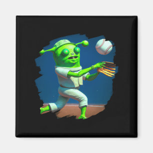 Aliens-Shirt Baseballspielender Alien Baseball Magnet