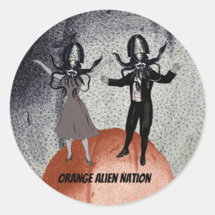 Aliens Tanzfeier Runder Aufkleber