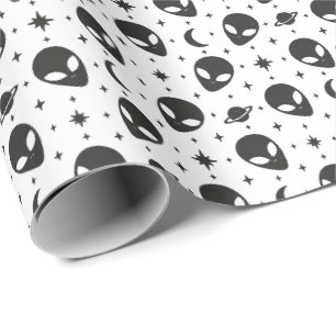 Aliens und Sterne Geschenkpapier