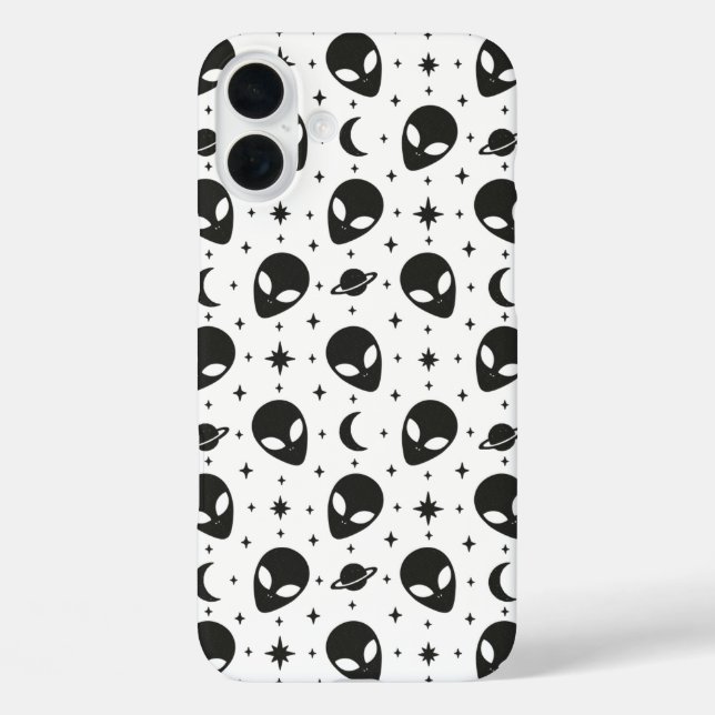 Aliens und Sterne iPhone 16 Plus Hülle (Rückseite)