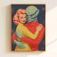 Aliens Wandkunst Vintage Sci-Fi Poster Druckbar Wi
