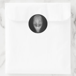 Alienschädel-Röntgenaufnahme Runder Aufkleber