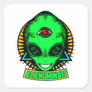 ALIENUMINATI QUADRATISCHER AUFKLEBER
