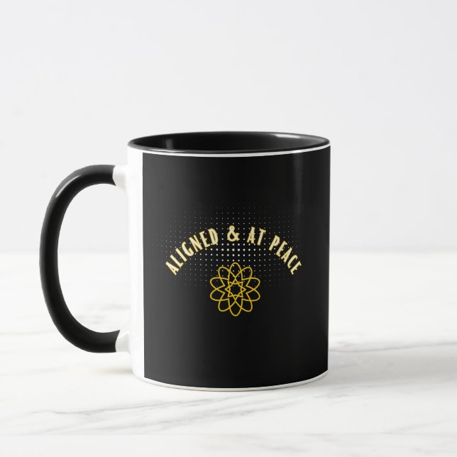 Aligned & At Peace Inner Calm Sacred Geometry Tasse (Links)