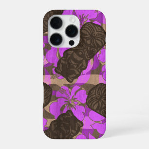 Ali'i Refuge Hawaiian Hibiscus Tiki Violett iPhone 16 Pro Hülle