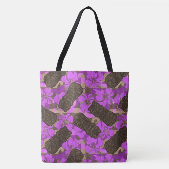 Ali'i Refuge Hawaiianischer Hibiskus Tiki Beach Ba Tasche (Vorderseite)