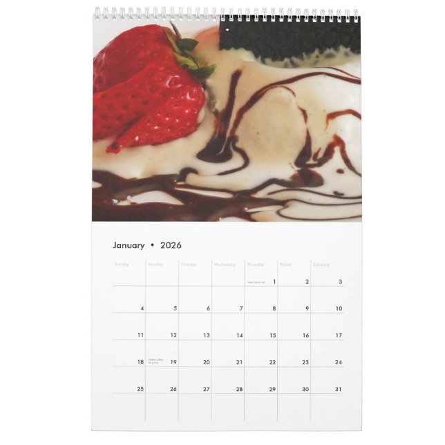 Alimentation 12 mois calendrier mural (Jan 2026)