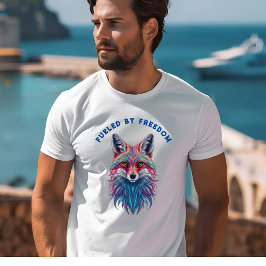 Alimenté par le T-Shirt de loup sauvage de la libe