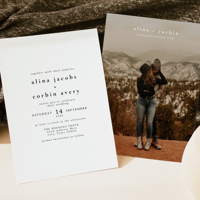ALINA Classic Modernes Minimalistisches Foto Hochz Einladung (Von Creator hochgeladen)