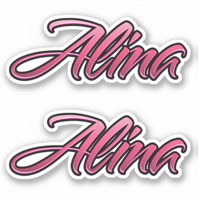 Alina faded pink Aufkleber Sticker Stickerset (Vorderseite)